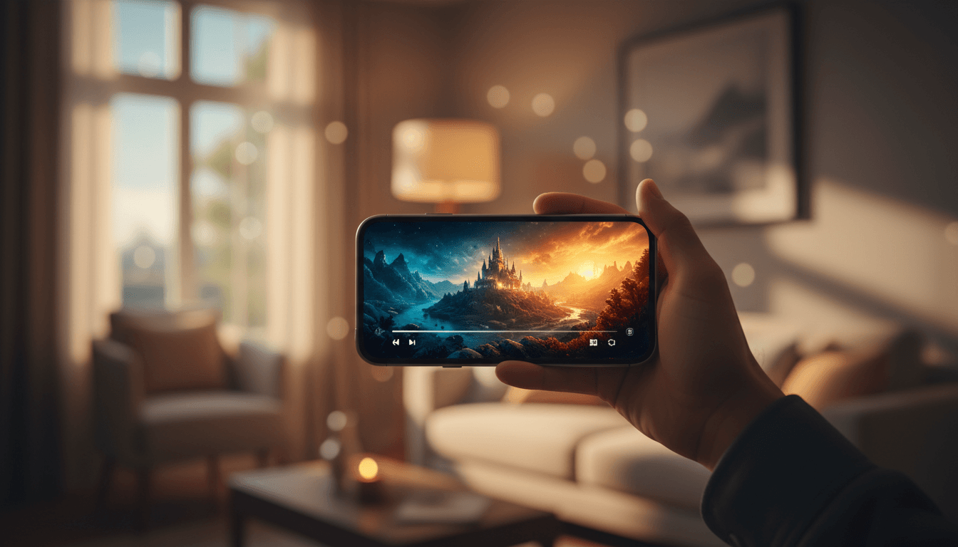 Person streaming on a smartphone