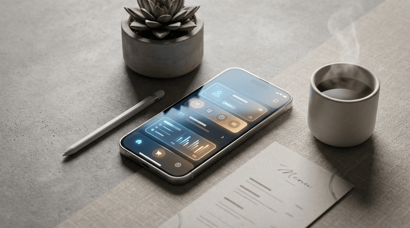 Smartphone with a payment screen and coffee cup on a table