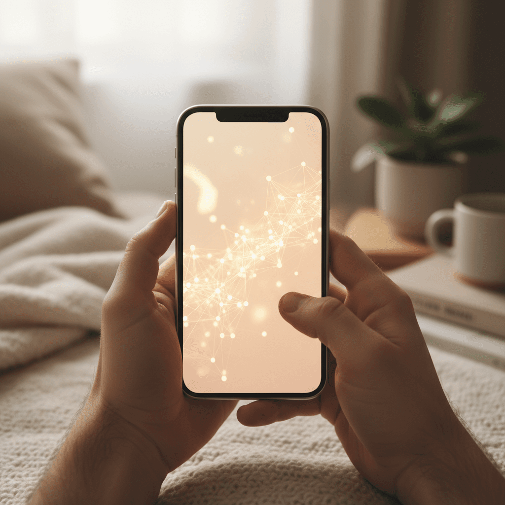Person holding a smartphone with a dial pad visible